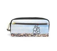 ALAZA Pencil Case, Happy Rabbit in Love Makeup Pouch Wallet Large Capacity Waterproof School Zipper Pen Bag Multiple Compartments for Students Women Girls