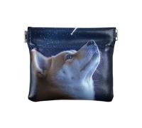 ALAZA Pet Dog Shooting Star Small Squeeze Coin Purse PU Leather Mini Wallet Change Pouch for Women Men Kids