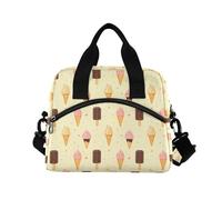 ALAZA Pink Ice Cream Chocolate Print Insulated Lunch Bag Large Capacity Lunch Box Tote Bag Portable Cool Bag for Kids Girls Boys Adults School Picnic Travel