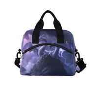 ALAZA Purple Lightning Dragon Insulated Lunch Bag Large Capacity Lunch Box Tote Bag Portable Cool Bag for Kids Girls Boys Adults School Picnic Travel