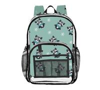 ALAZA Raccoon Snowflake Clear Backpack See Through Bookbag Waterproof Transparent Casual Daypack for School Travel Stadium Events Women Men Kids