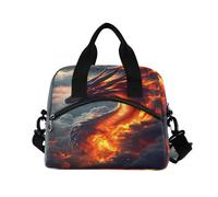 ALAZA Red Fiery Dragon Insulated Lunch Bag Large Capacity Lunch Box Tote Bag Portable Cool Bag for Kids Girls Boys Adults School Picnic Travel