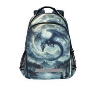ALAZA Silver Dragon Moonlight Backpack School Bag for Kids Casual Travel Daypack Girls Boys Lightweight Backpacks
