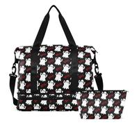 ALAZA Sports Duffle Bag with Shoe Compartment Waterproof Halloween Ghosts Large Gym Bag for Men Women Training Holdall Bag for Fitness Football Travel Weekend Workout