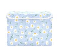 ALAZA Storage Boxes with Lids, Collapsible Fabric Storage Cubes with Handle Daisy Closet Organizers Basket Shelves Bins Cabinet for Home Bedroom Office