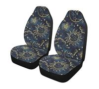 ALAZA Sun Moon Boho Cosmos Astrology Car Seat Covers Front Seats Only for Women Men Seat Covers w/Organizer Pocket for Cars SUV Truck Sedan