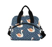 ALAZA Swan Heart Insulated Lunch Bag Large Capacity Lunch Box Tote Bag Portable Cool Bag for Kids Girls Boys Adults School Picnic Travel