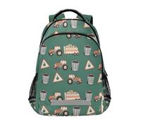 ALAZA Trash Can Garbage Truck Pattern Backpack School Bag for Kids Casual Travel Daypack Girls Boys Laptop Backpacks Student Rucksack