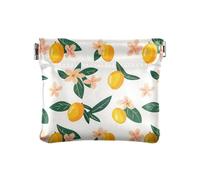 ALAZA Tropical Mango Pink Flower Small Squeeze Coin Purse PU Leather Mini Wallet Change Holder Pouch for Women Girls