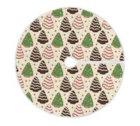 ALAZA Velvet Christmas Tree Skirts with Ties 35in Christmas Tree Cookies