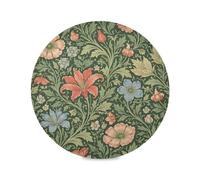 ALAZA William Morris Flowers Floral Prints Round Placemats for Dining Table Placemat Set of 6 Table Settings Table Mats for Home Kitchen Holiday Decoration
