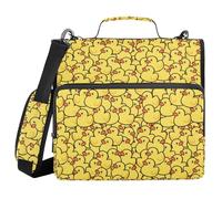 ALAZA Yellow Rubber Ducks Zipper Binder 3 Ring Cute Animal Binder Organizer with Zipper and Shoulder Strap Large Capacity Multi-Pocket Trapper Keeper File Folder for Office Supplies