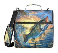 ALAZA Zipper Binder 3 Ring Big Fish Binder Organizer with Zipper and Shoulder Strap Large Capacity Multi-Pocket Trapper Keeper File Folder for Office Supplies