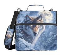 ALAZA Zipper Binder 3 Ring Binder Organizer with Zipper Shoulder Strap Large Capacity Multi-Pocket Trapper Keeper File Folder, Multicolored 10, One Size