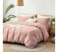 ALAZURIA King Size Duvet Cover - 3 Piece Bedding Set (1 Duvet Cover & 2 Pillow Shams) Soft Double Brushed Comforter Cover w/Zipper Closure & Corner Ties - No Comforter (104" X 90", Pink Mocha)