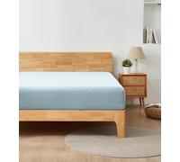 Alazuria Queen Size Fitted Sheet Only - 12" to 16" Deep Pockets - Ultra Soft & Breathable Bed Sheet - Hotel Quality Mattress Sheets (80" X 60", Light Blue)