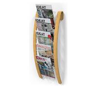 Alba 5-compartment wood and white wall display unit