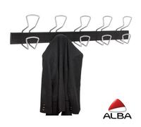 Alba 5 Hook Coat Hanger Door or Wall Mounted Rack Silver Wire PMPRO5M