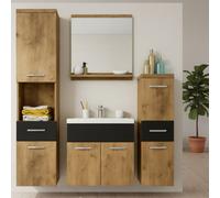 Alba Bathroom Furniture Set Black Graphite Finish With Dolomite Washbasin Castanien Breslau