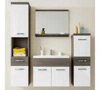Alba Bathroom Furniture Set With Dolomite Washbasin Bodega With White Gloss
