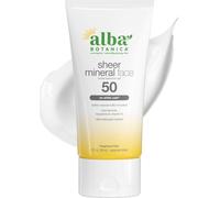 ALBA BOTANICA Mineral Sheer Face SPF 50 Sunscreen Lotion, 2 FZ