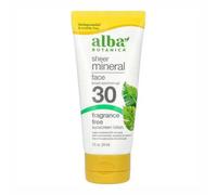 Alba Botanica, Sheer Mineral Face Sunscreen Lotion SPF 30 Fragrance Free, 2 Oz