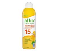 Alba Botanica Sunscreen Spray for Face and Body Broad Spectrum SPF 15 Sunscreen Hawaiian Coconut Water Resistant and Biodegradable 5 fl. oz.