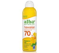 Alba Botanica Sunscreen Spray for Face and Body Broad Spectrum SPF 70 Sunscreen Hawaiian Coconut Water Resistant and Biodegradable 5 fl. oz.