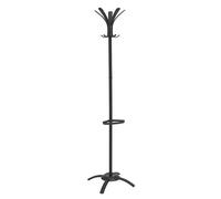 Alba Coat Stand 5 Pegs Plus 5 Mini Pegs Steel H175cm Black - PMCLEO N