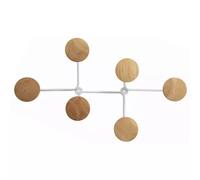 Alba Contemporary Wall Coat Hook 6 Pegs White/Light Wood - PMSIX BC