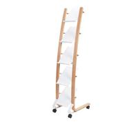 ALBA Mobile Document Display - A4 Compartments - Wood And White