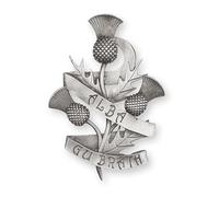 'Alba Gu Brath' Scottish Thistle Trio Matt Pewter Kilt Pin