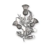 'Alba Gu Brath' Scottish Thistle Trio Polished Pewter Kilt Pin
