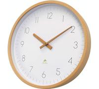 Alba Hortree Wall Clock Beech/Glass Light Wood/White Background Medium