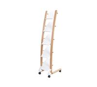 Alba Mobile Wooden Floor Stand 5 Shelves A4 Format Literature Display H1650 x W360 x D520mm Light Wood/White - DD5PMW BC