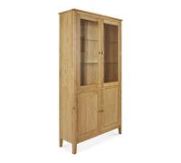 Alba Oak Display Cabinet With Glass Doors - Fully Assembled By Roseland Furniture