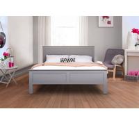 Alba Solid Wooden Bedframe 4Ft Double 5Ft King In Dove Grey Finish Headboard Included