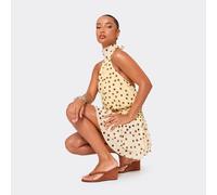 Alba Thong Strap Detail Wedge Heel In Tan Brown Faux Suede., Women's Size UK 3