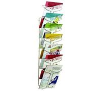 Alba Wall Mounted 7 Pocket Literature Holder A4 Chrome DD7M FINCHLEY Pen Free