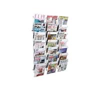 Alba A4 Wall Mounted 7 Tier 21 Pocket Literature Holder - Chrome