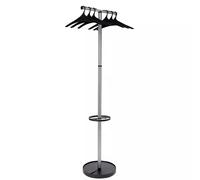 Alba Wave Coat Stand Silver Grey and Black - Supplied with 6 Hangers - PMWAVE2