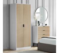 Alba White and Oak 2 Door Wardrobe
