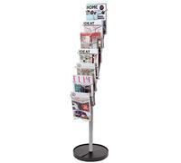 Alba Literature Display Stand DDFIL7S - A4, 7 Compartments, Silver, 1,150 mm (H)