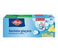 ALBAL Ice Cube Bags, 70% Recycled Resources, Automatic Closure, Easy Fill and Release, 285 Ice Cubes