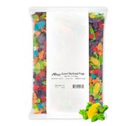 Albanese Candy Gummi Rainforest Frogs| 5 Pound Bag| Assorted Gummi Frogs: Blue Raspberry & Orange| Strawberry & Grape| Sour Lemon & Sour Green Apple; Gluten Free Dairy Free Fat Free