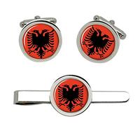 Albania, Albanian Eagle Cufflinks and Tie Clip Set