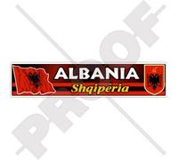 Albania Albanian Flag-Coat of Arms Shqiperia 180mm (7.1") Vinyl Bumper Sticker, Decal