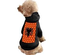 Albania Albanian Flag with Olive Casual Pet Hoodie Clothes for Dog Cat Coat Outfit with Hat