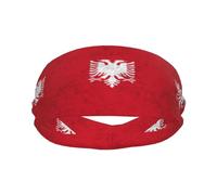 Albania Albanian Vintage Flag Sport Sweatband for Men Women Quick Dry Headbands Non Slip Sweat Proof Hairband Breathable Headwear for Running