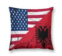 Albania And US Flag Funny Plush Pillow Cases Novelty Soft Cozy Throw Pillows Cover Pillowcase